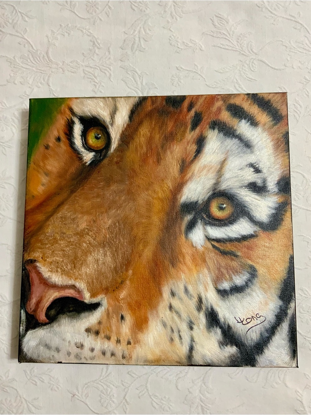 Tiger Face Oil Painting on Canvas
